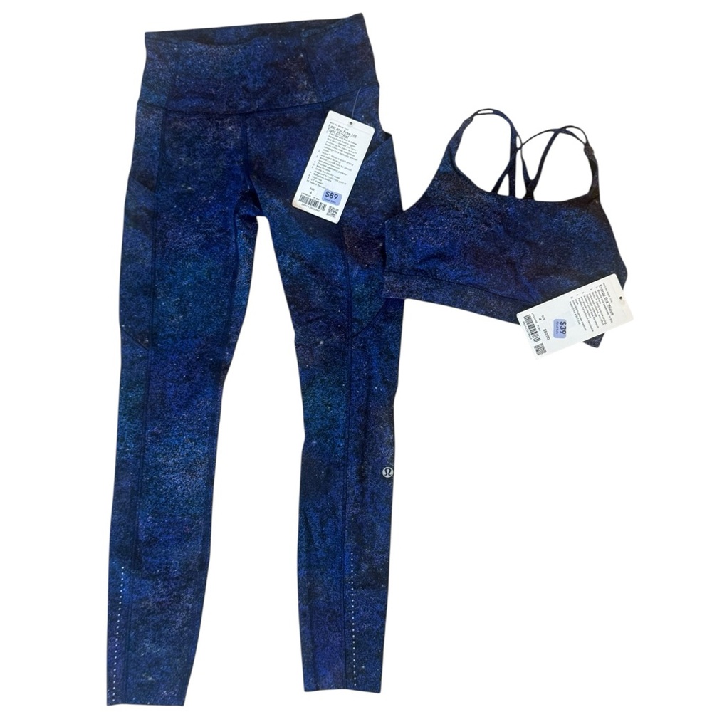 Lululemon Set – Fast & Free HR Tights + Energy Bra (Nulux) – Size 4